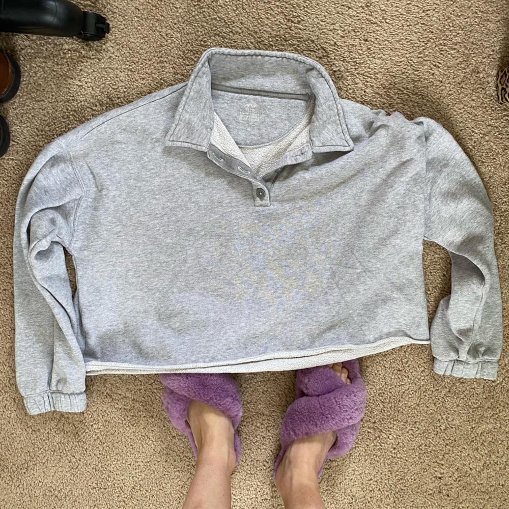 Aerie Cropped Henley Crew